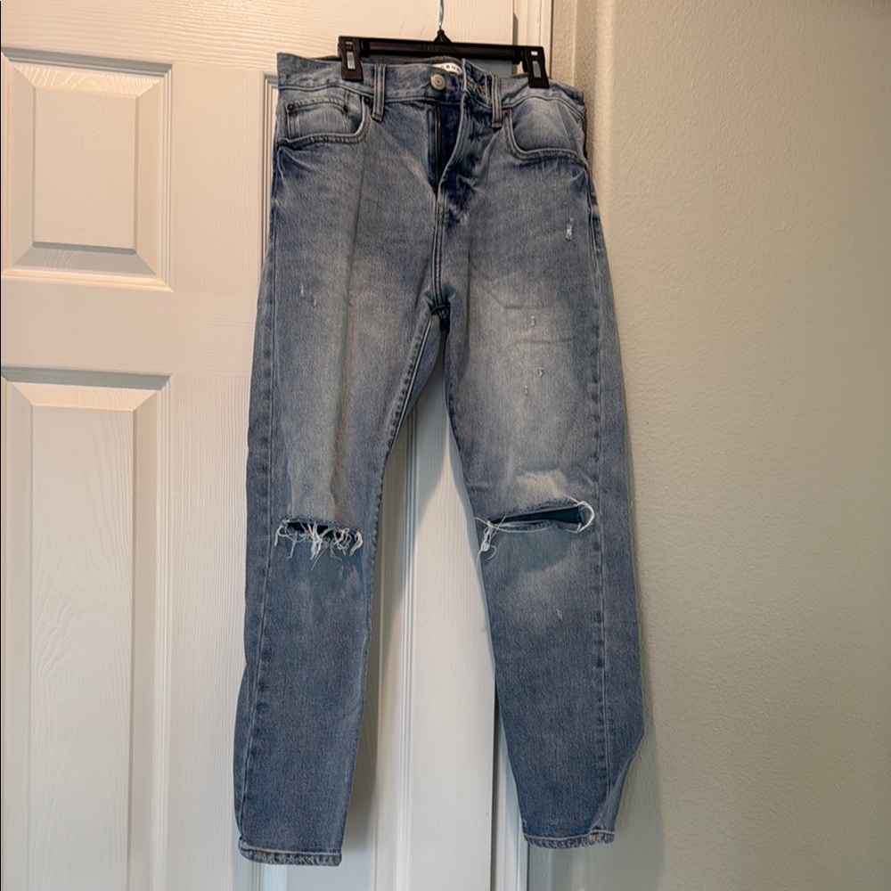 Men's Distressed Blue Jeans